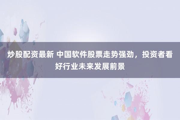 炒股配资最新 中国软件股票走势强劲，投资者看好行业未来发展前景