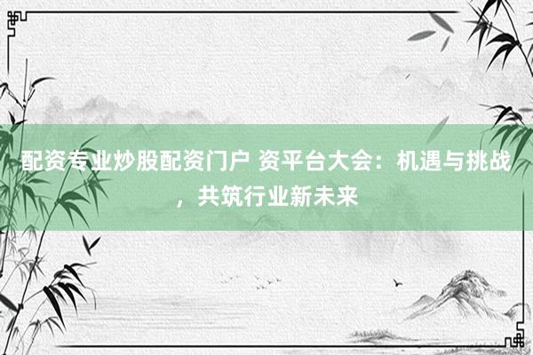 配资专业炒股配资门户 资平台大会：机遇与挑战，共筑行业新未来