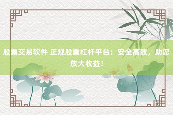 股票交易软件 正规股票杠杆平台：安全高效，助您放大收益！