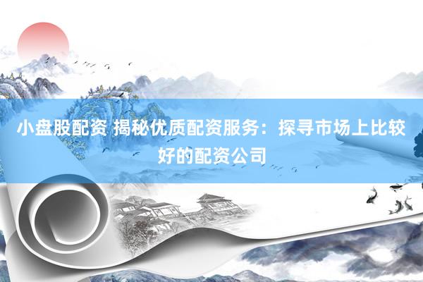 小盘股配资 揭秘优质配资服务：探寻市场上比较好的配资公司