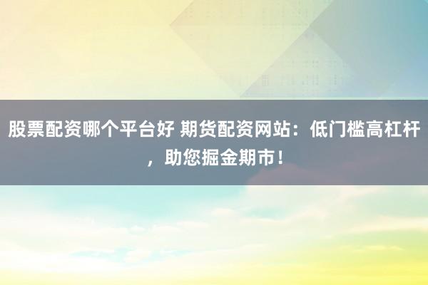 股票配资哪个平台好 期货配资网站：低门槛高杠杆，助您掘金期市！