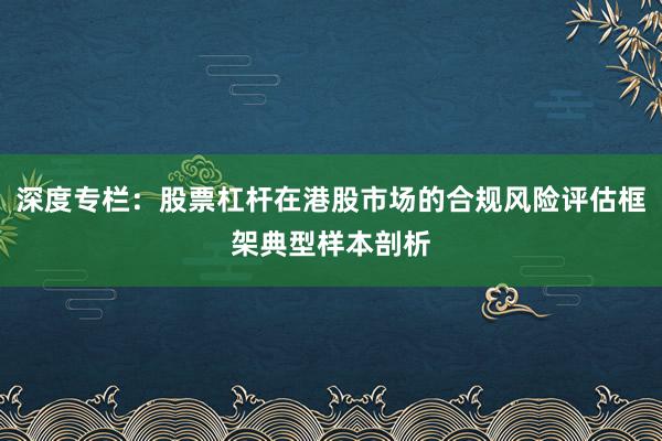 深度专栏：股票杠杆在港股市场的合规风险评估框架典型样本剖析
