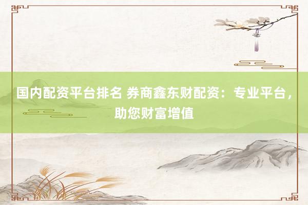 国内配资平台排名 券商鑫东财配资：专业平台，助您财富增值