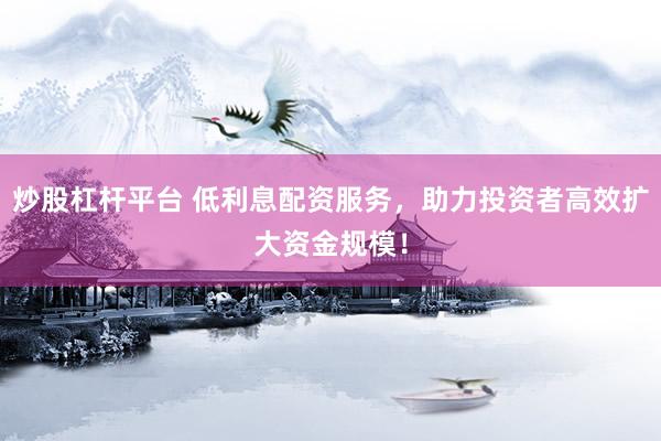 炒股杠杆平台 低利息配资服务，助力投资者高效扩大资金规模！
