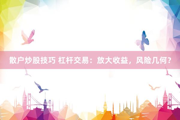 散户炒股技巧 杠杆交易：放大收益，风险几何？