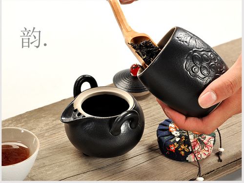 黑陶茶叶罐陶瓷罐罐茶便携密封储物小罐茶茶具礼品logo订制